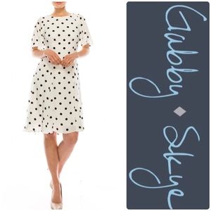 NWT Gabby Skye Polka Dot Crepe Dress